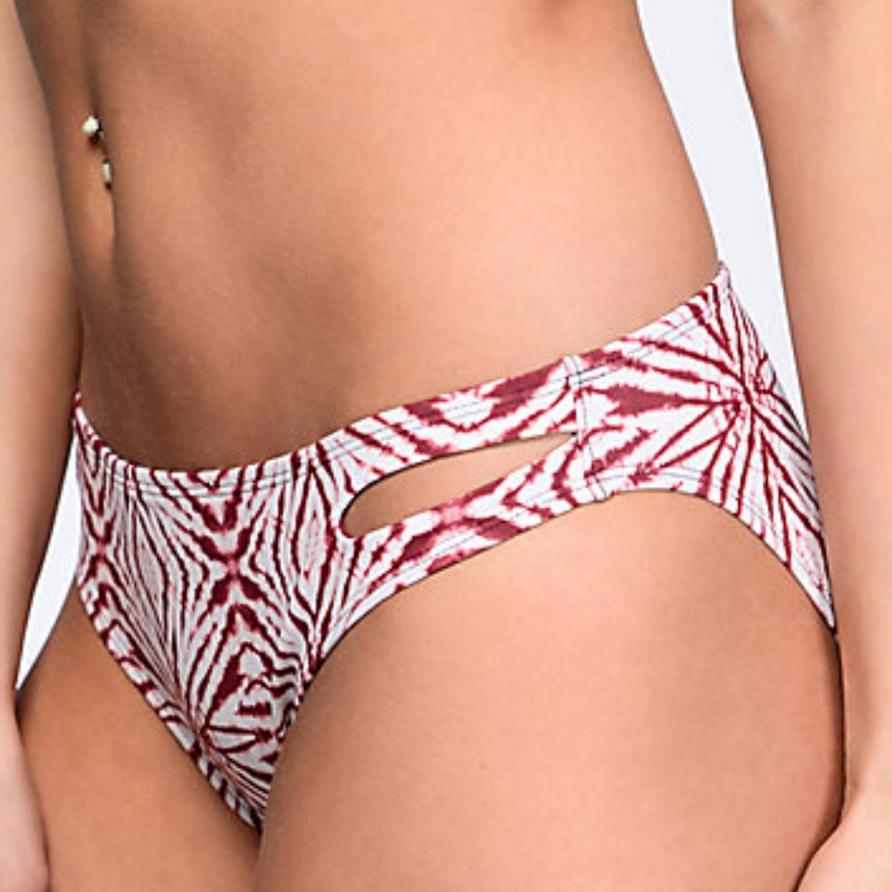 Malibu bikini bottoms swimwear swimsuit bathing suit beach summer red tie dye - Picture 4 of 4